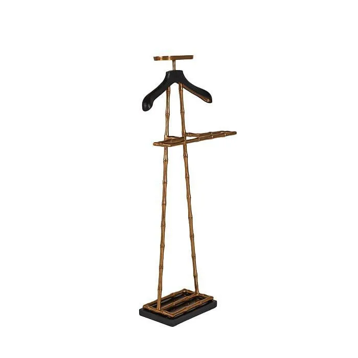 Luxury Dressboy Vintage Brass / Black 50.5 x 31 x H. 117 cm - Clothes Rack Coat Rack Suit Stand Mute Servant Gentleman - Luxury Accessories