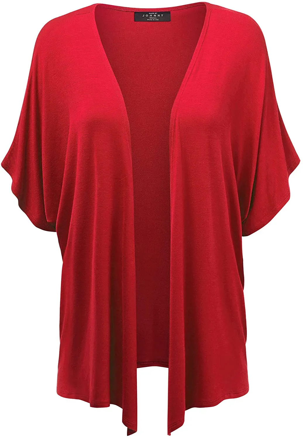 Made By Johnny Women's Kimono Style Short Sleeve Dolman Cardigan