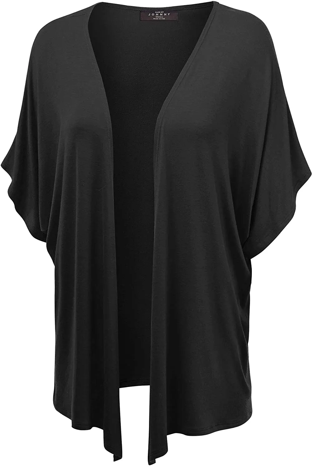 Made By Johnny Women's Kimono Style Short Sleeve Dolman Cardigan