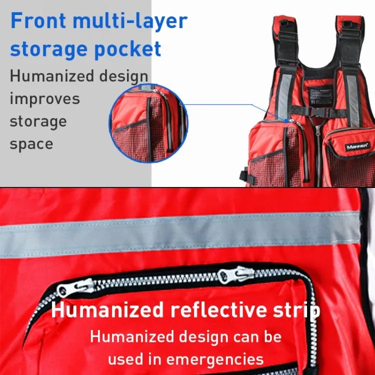 MANNER QP2027 Adult Buoyancy Fishing Vest Life Jacket(Red)