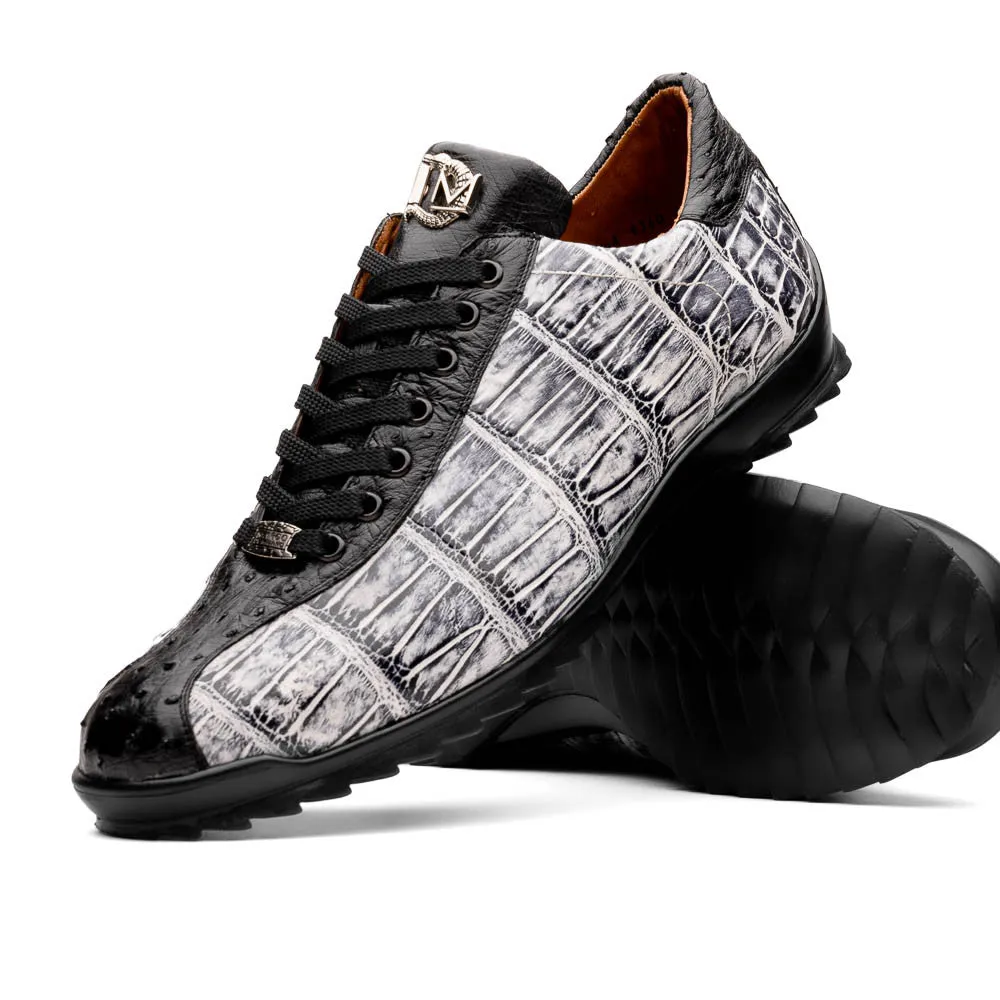 Marco Di Milano SAULO Gator/Ostrich Newspaper Fashion Sneakers