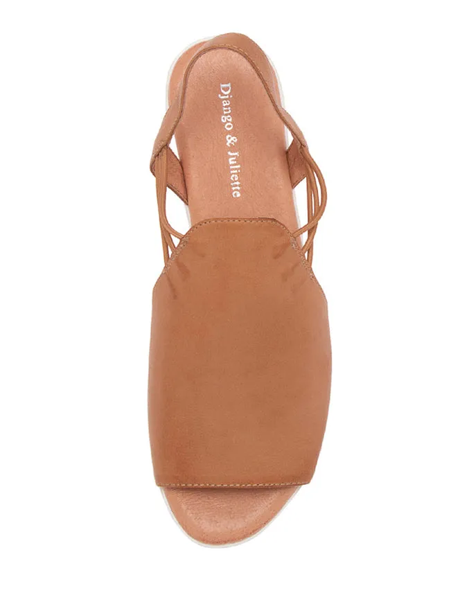 MARLISS Sandals Dark Tan/White Leather