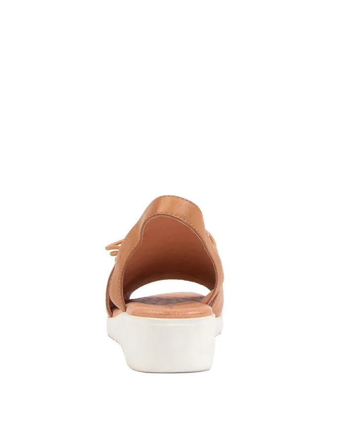 MARLISS Sandals Dark Tan/White Leather