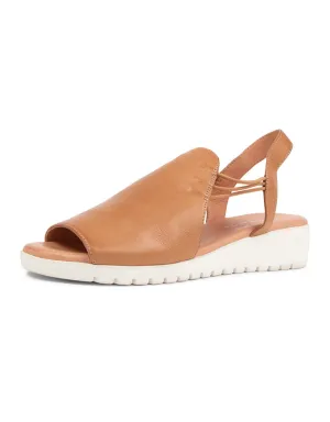 MARLISS Sandals Dark Tan/White Leather