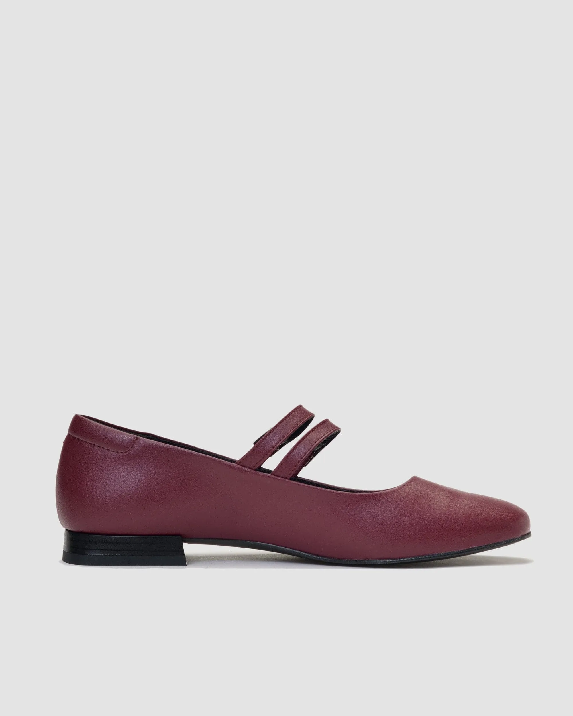 Mary Jane Vegea® Grape Leather Vegan Pumps | Cherry