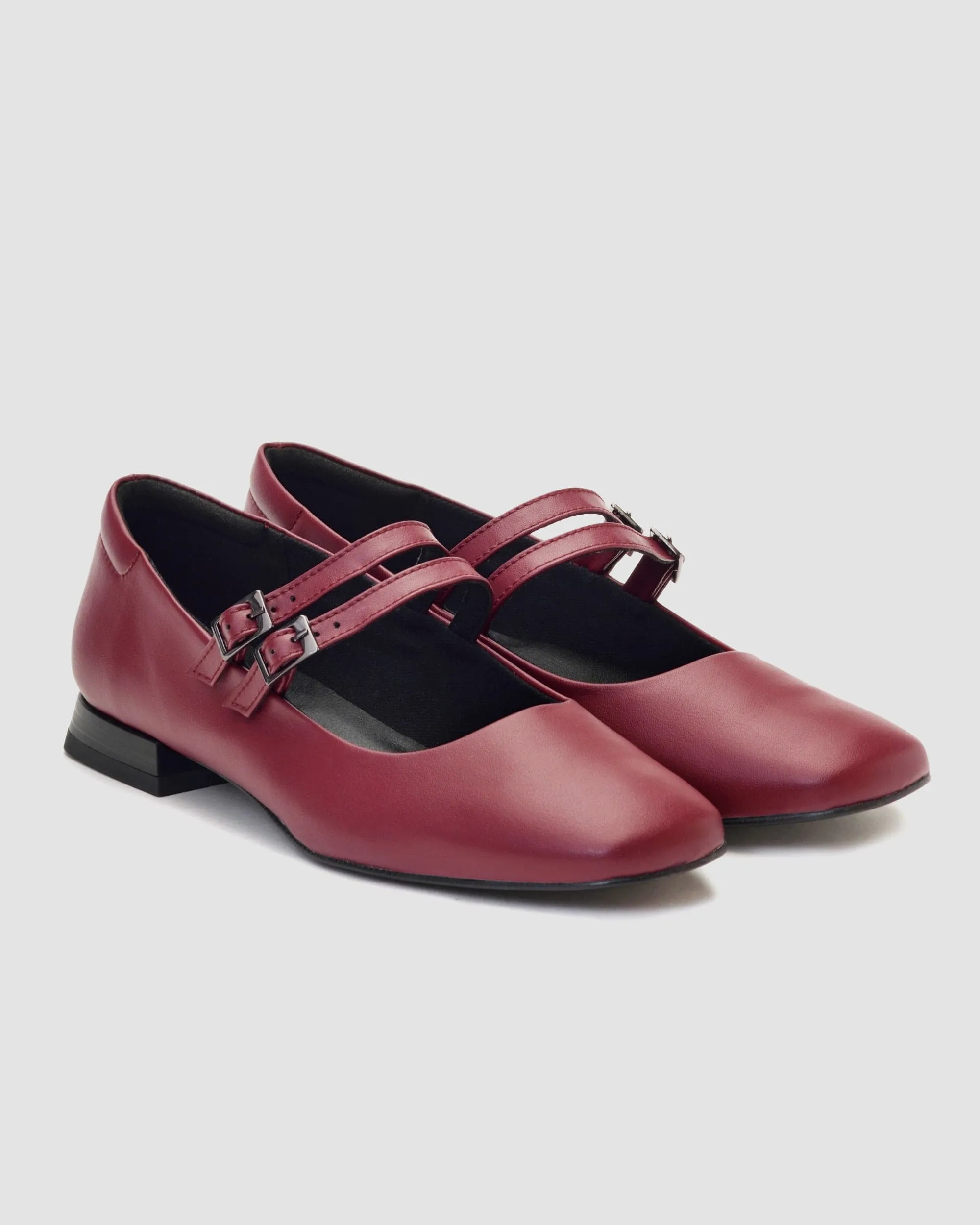 Mary Jane Vegea® Grape Leather Vegan Pumps | Cherry