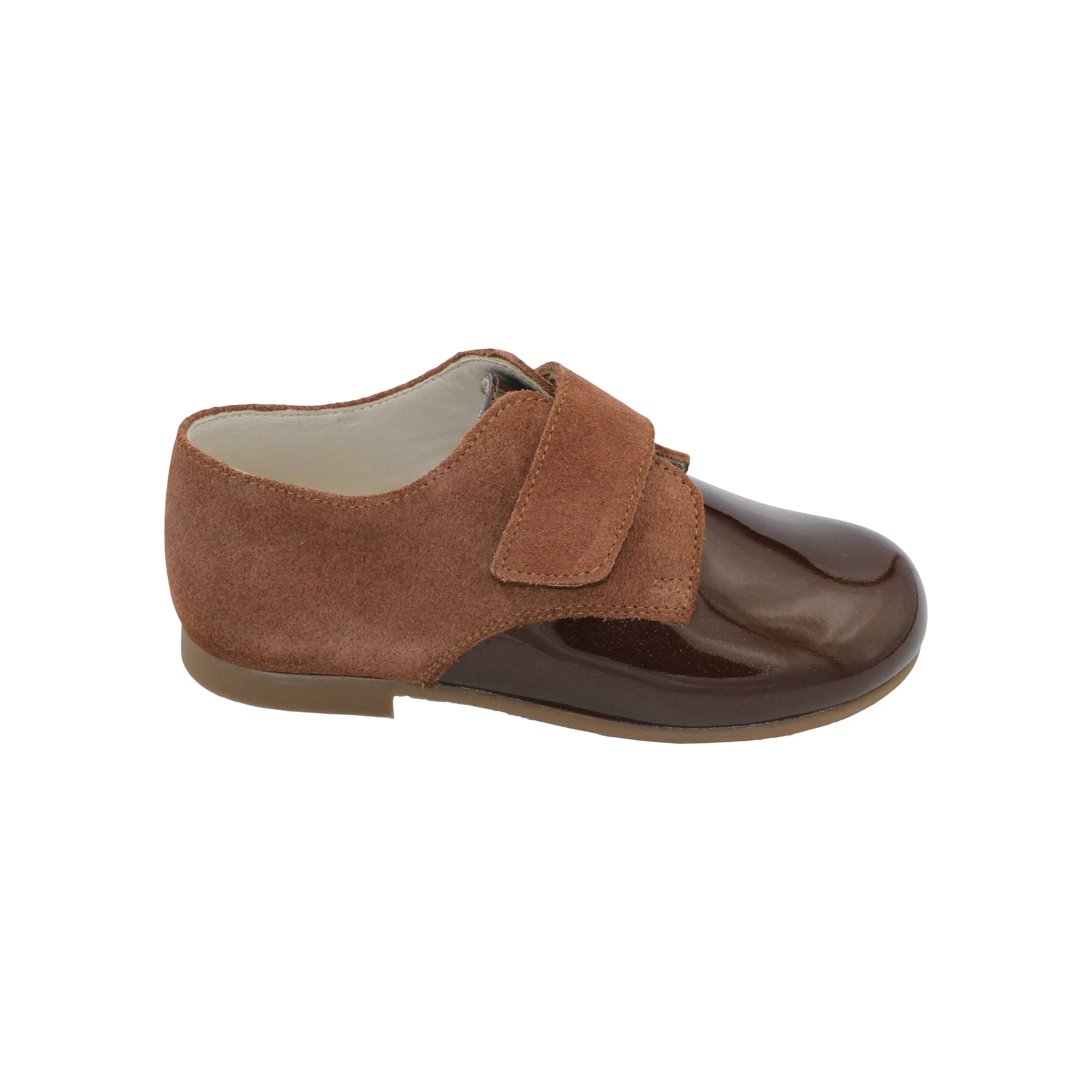 Mateo- Brown Suede/Patent Leather Boy Dress Shoes