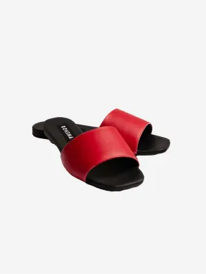 Mellow Women's Corn Leather Vegan Slides | Red