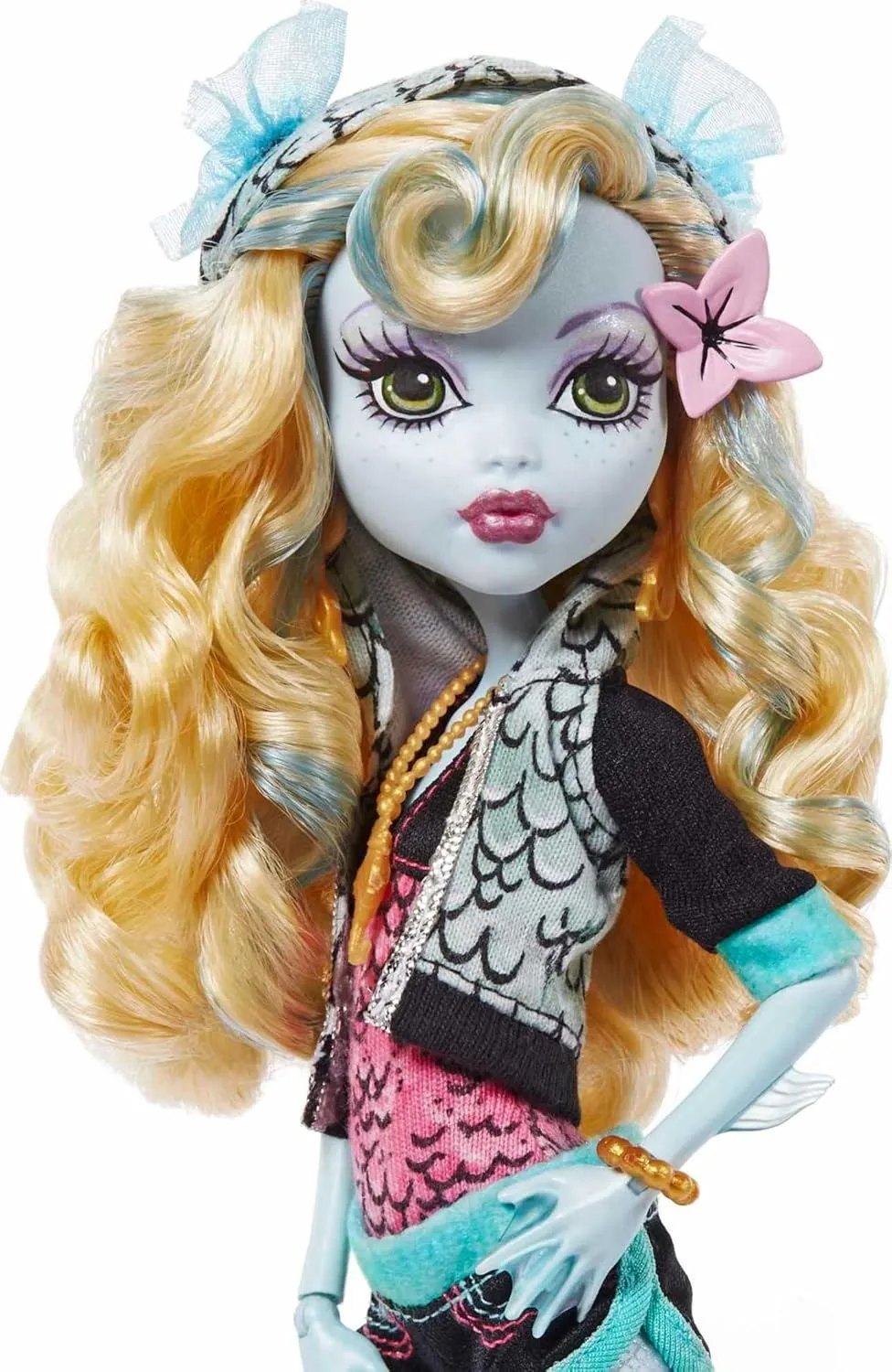 Monster High 10.5 inch Lagoona Blue Reproduction Doll Wearing Original Fashion & Shoes, with Pet, Doll Stand & Accessories Gift for Ages 6 