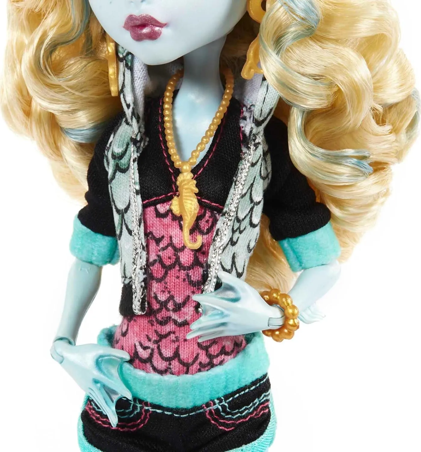 Monster High 10.5 inch Lagoona Blue Reproduction Doll Wearing Original Fashion & Shoes, with Pet, Doll Stand & Accessories Gift for Ages 6 