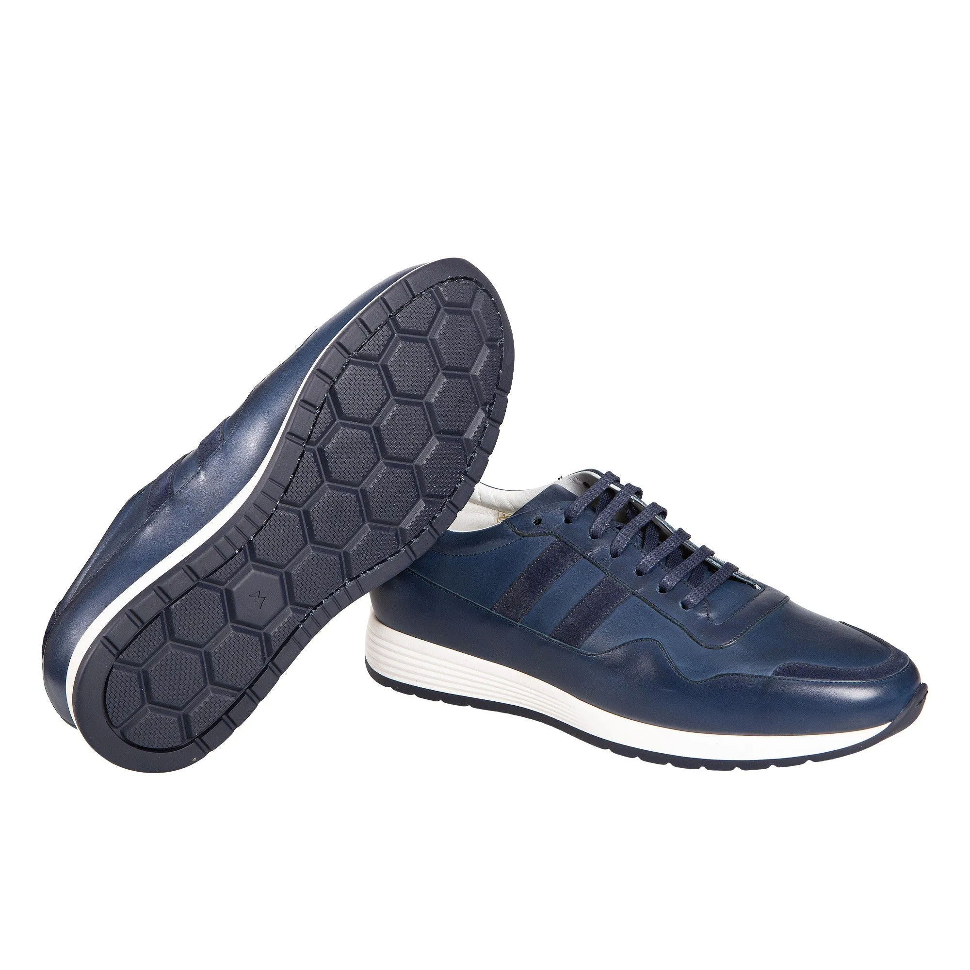 MORESCHI BUTERFLY LEATHER SNEAKER ROYAL BLUE