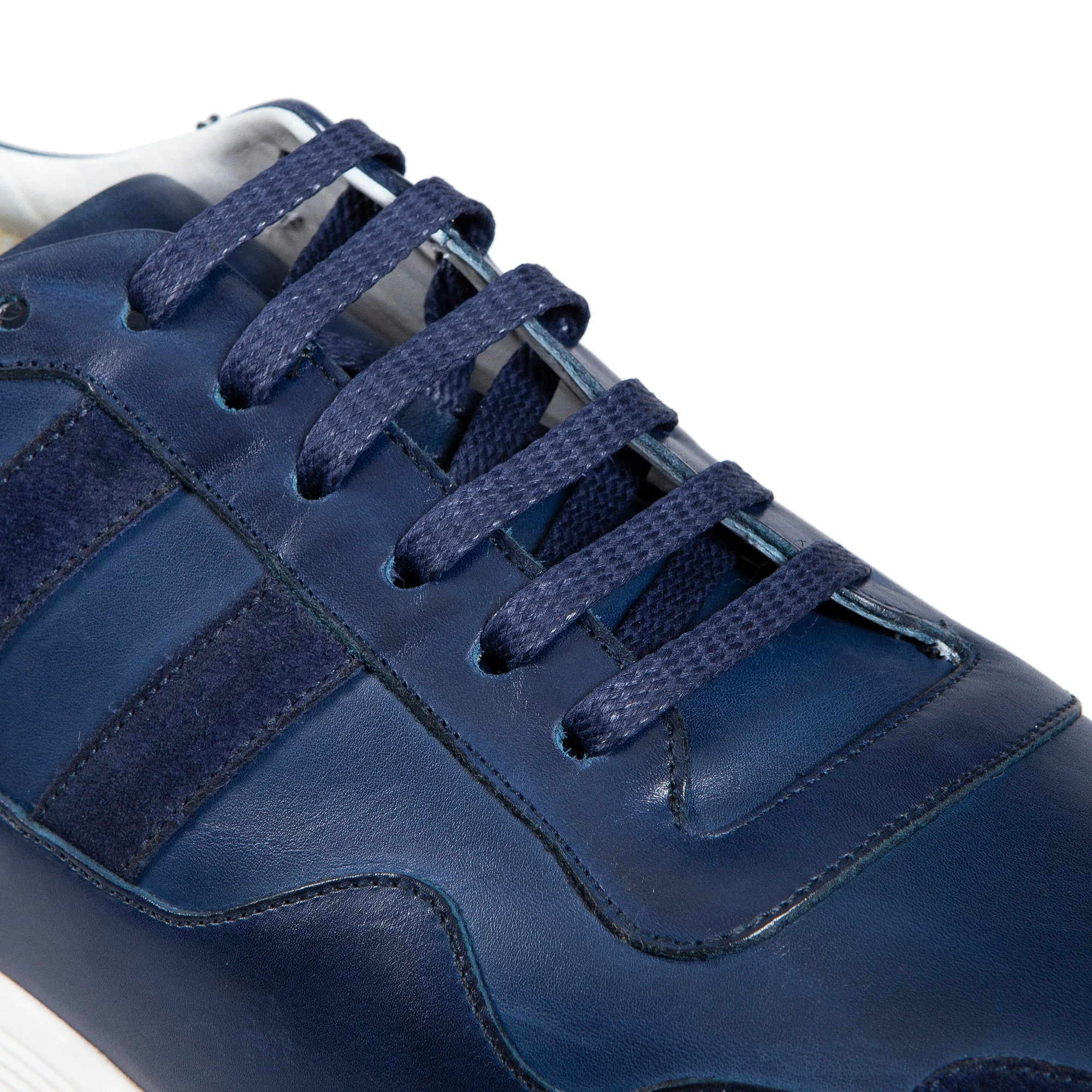 MORESCHI BUTERFLY LEATHER SNEAKER ROYAL BLUE