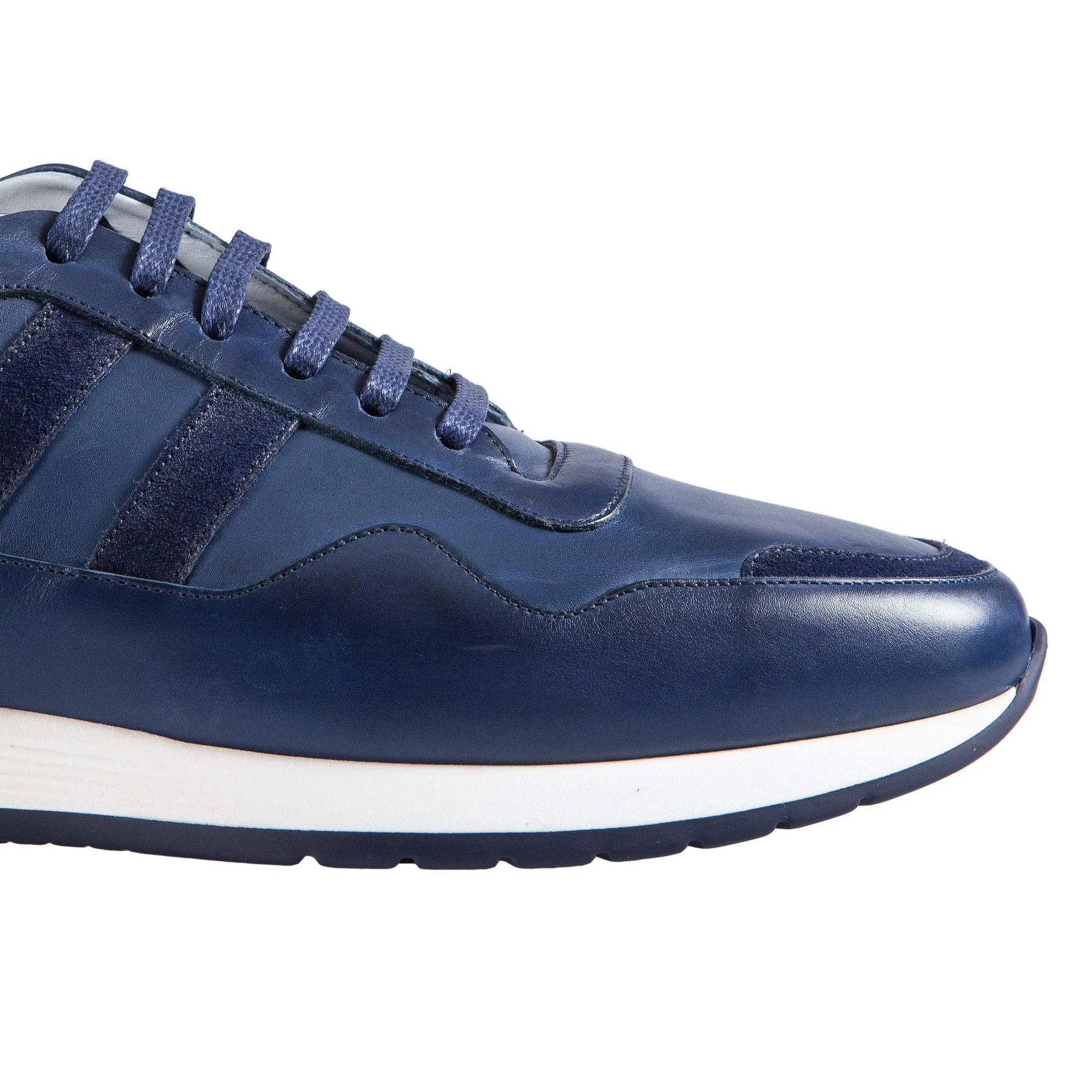 MORESCHI BUTERFLY LEATHER SNEAKER ROYAL BLUE