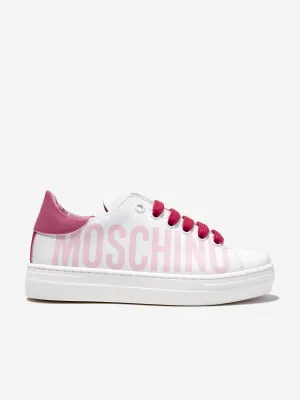 Moschino Girls Maxi Logo Trainers in White