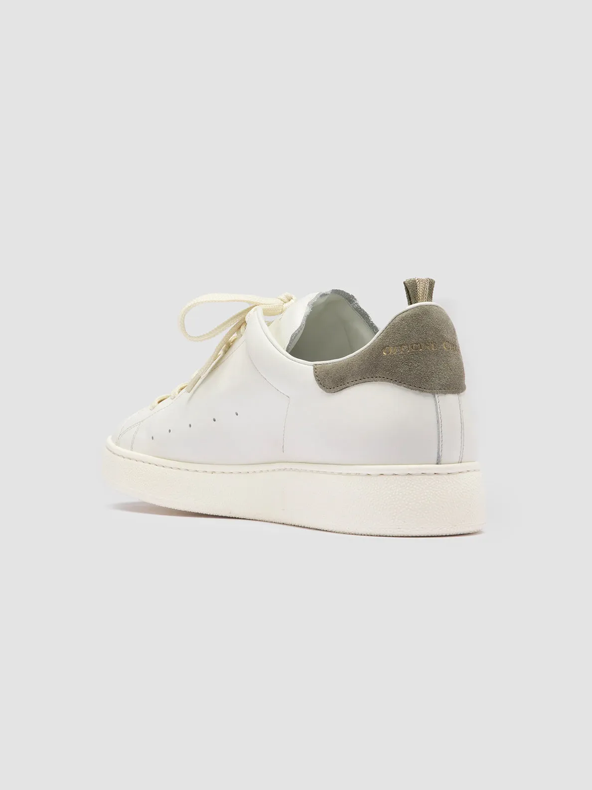 MOWER 002 - White Leather and Suede Low Top Sneakers