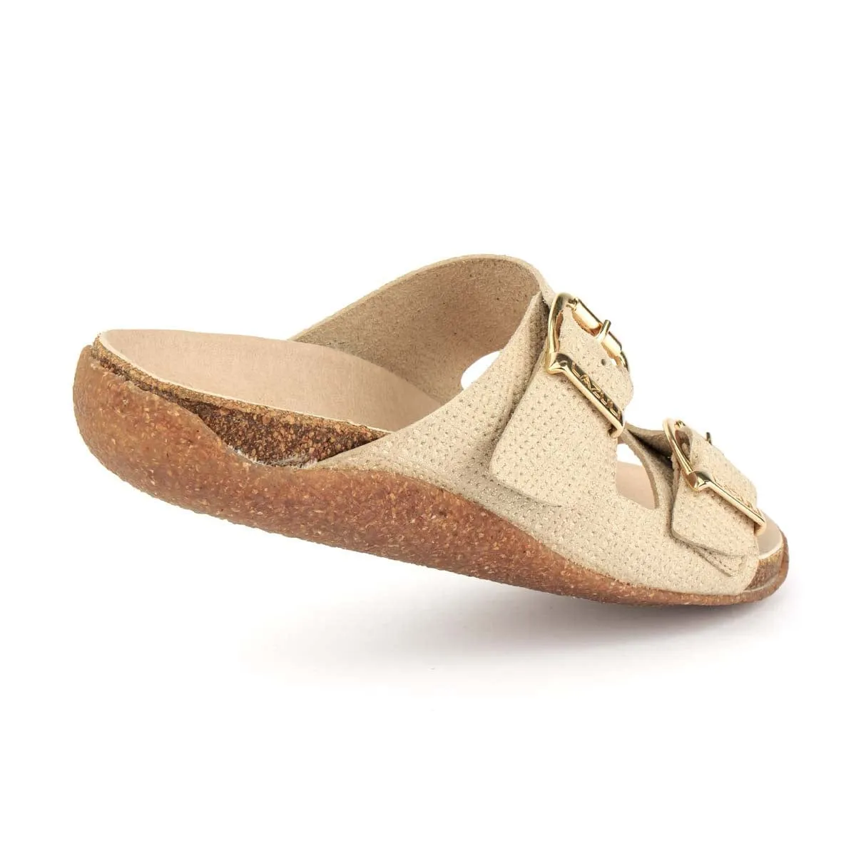 My Footbed Vegan Cork & Corn Sandals | Beige