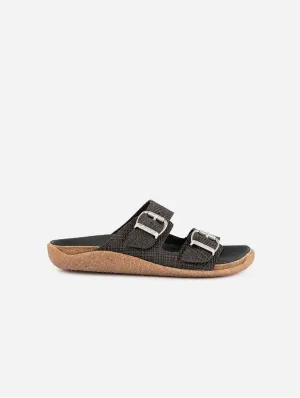 My Footbed Vegan Cork & Corn Sandals | Black