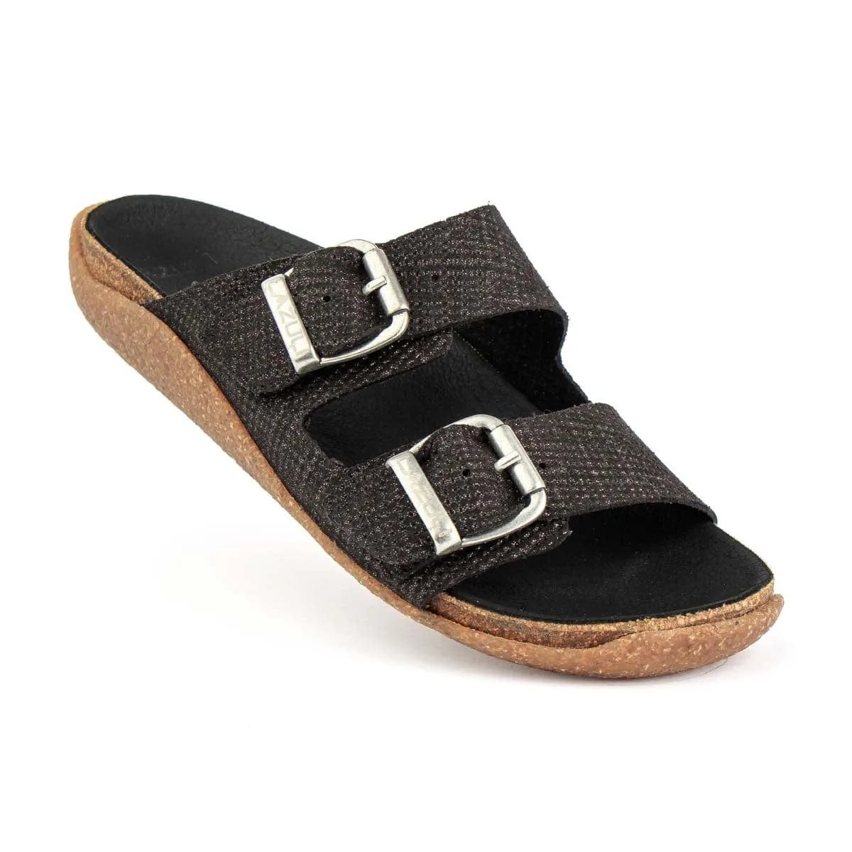 My Footbed Vegan Cork & Corn Sandals | Black