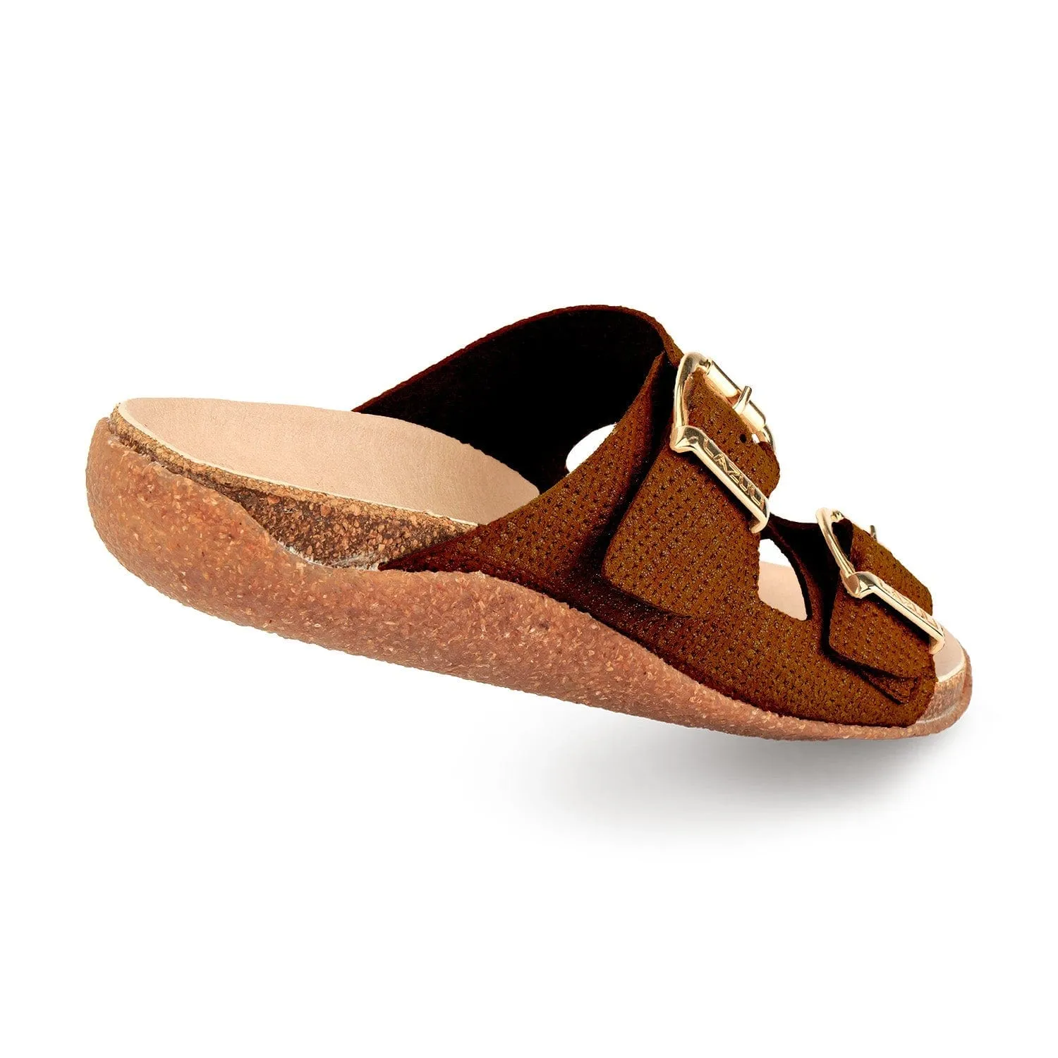 My Footbed Vegan Cork & Corn Sandals | Cognac