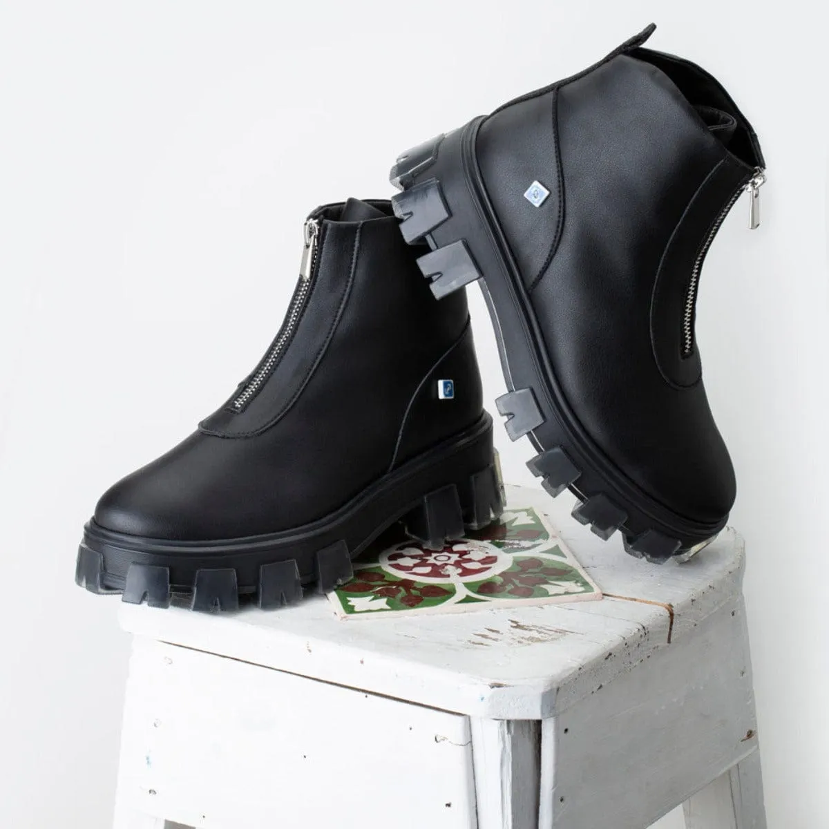 My Tanker Zip Vegan Leather Chelsea Boots | Black