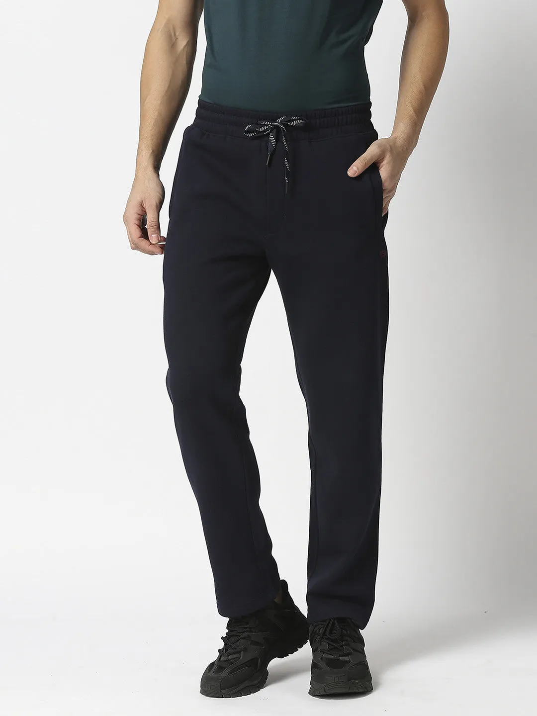 Navy Blue Fleece Track Pants