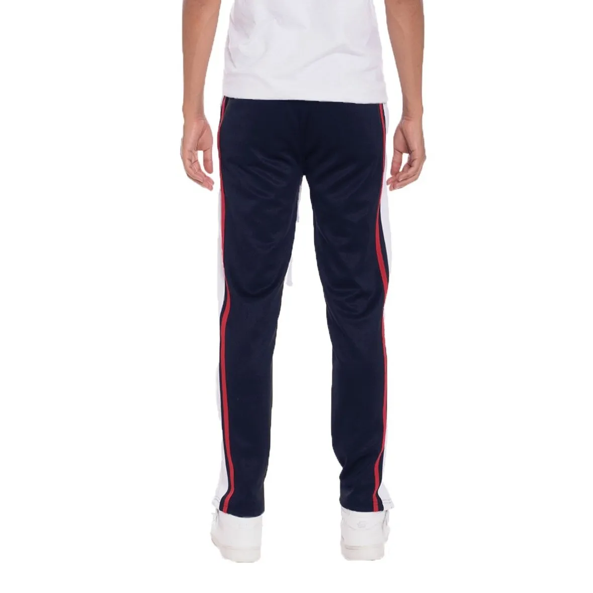 Navy Tricot Striped Track Pants