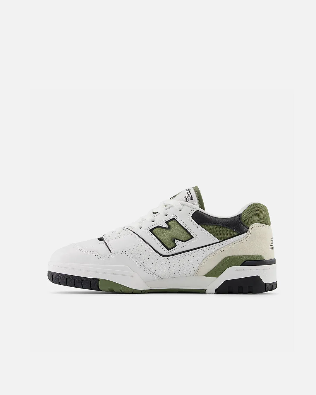 New Balance BB550DOB - White with Dark Olivine and Black