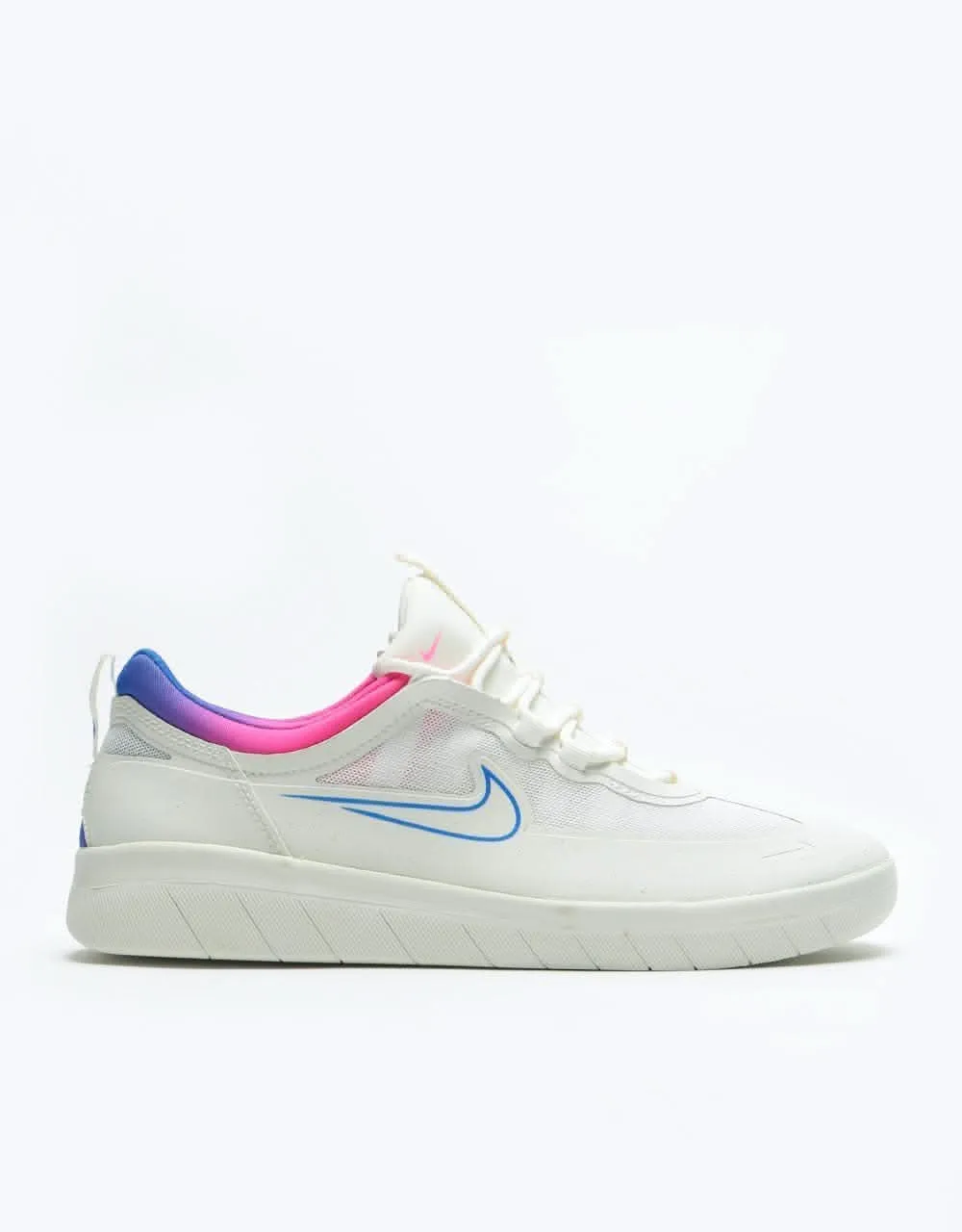 Nike SB Nyjah Free 2.0 T Skate Shoes - Summit White/Racer Blue-Pink Bl