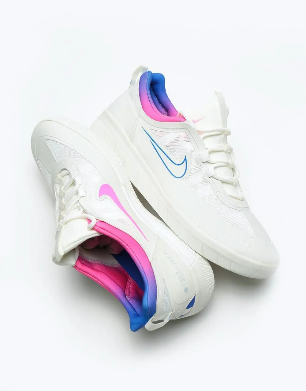 Nike SB Nyjah Free 2.0 T Skate Shoes - Summit White/Racer Blue-Pink Bl