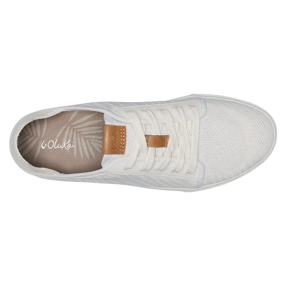 OluKai Pehuea Lī Mesh Lace-Up Sneaker White (Women's)