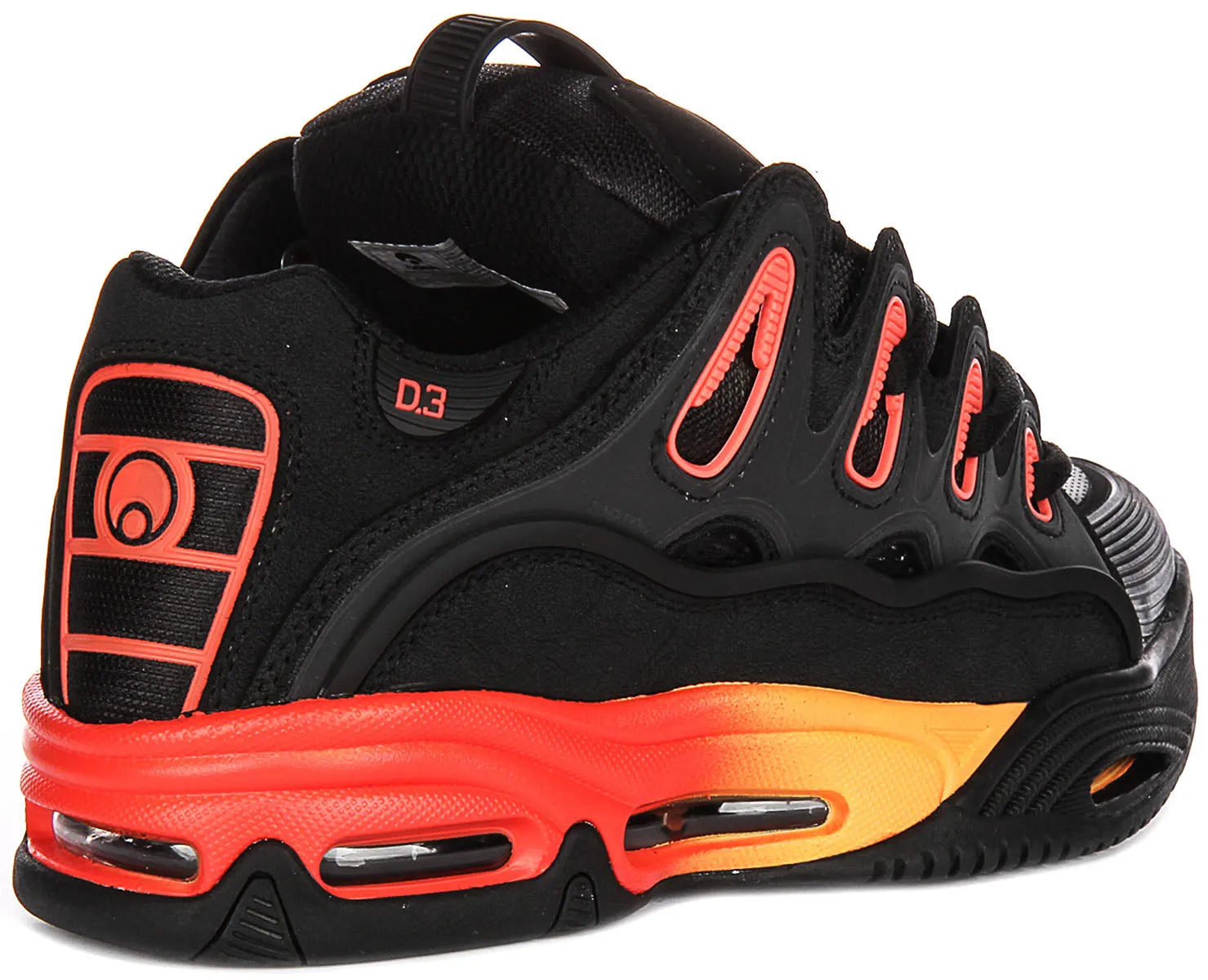 Osiris D3 2001 In Black Orange Flame For Men