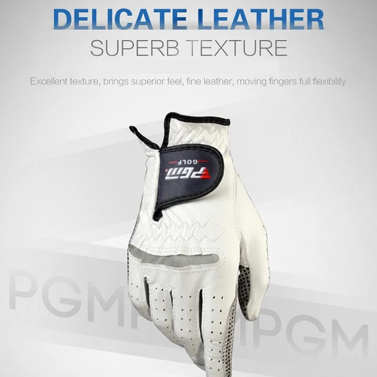 PGM Left Hand Sheepskin Anti-slip Particle Golf Men Gloves, Size: 25#