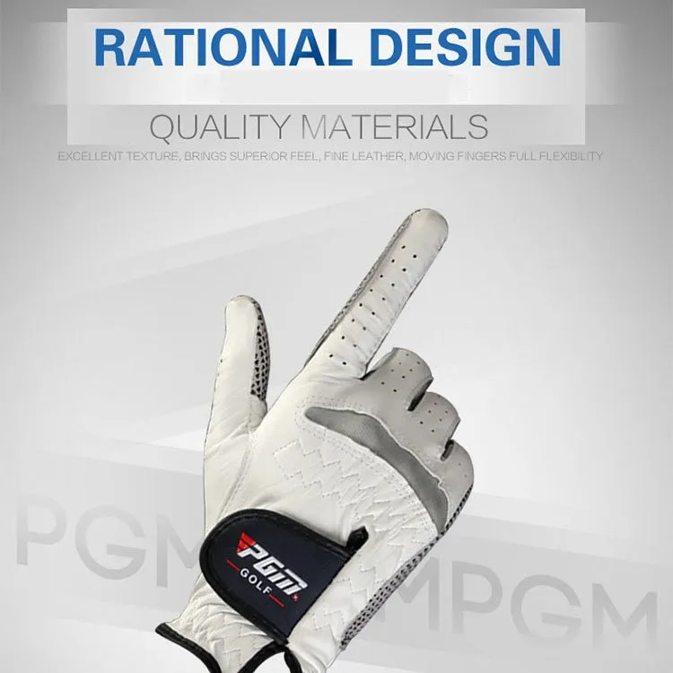 PGM Left Hand Sheepskin Anti-slip Particle Golf Men Gloves, Size: 25#