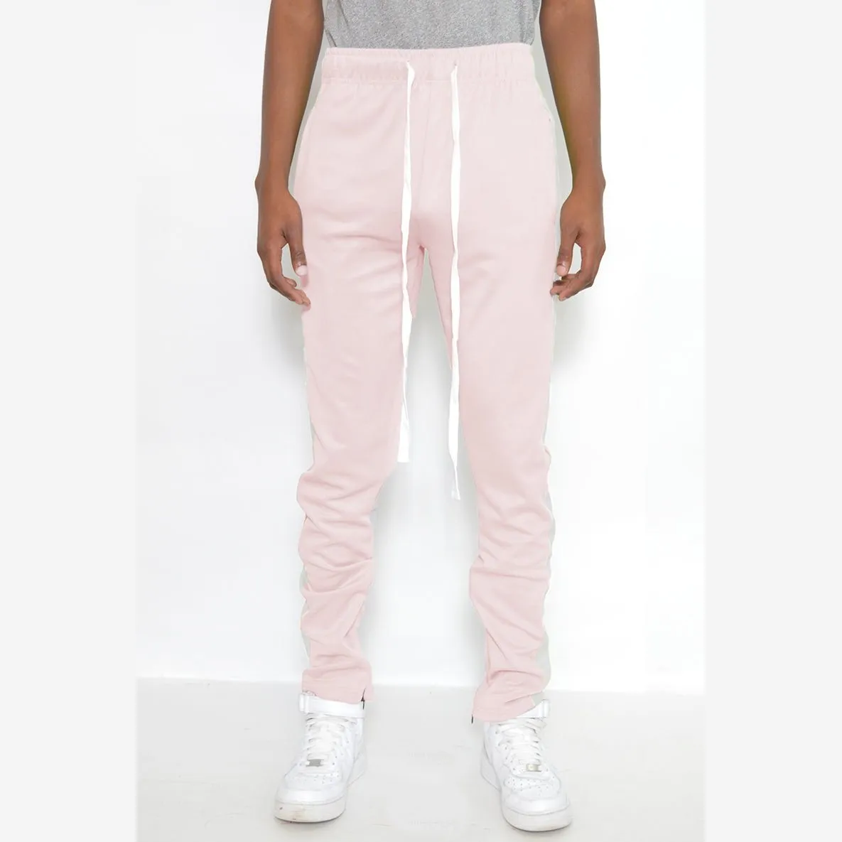 Pink & White Slim Fit Track Pants