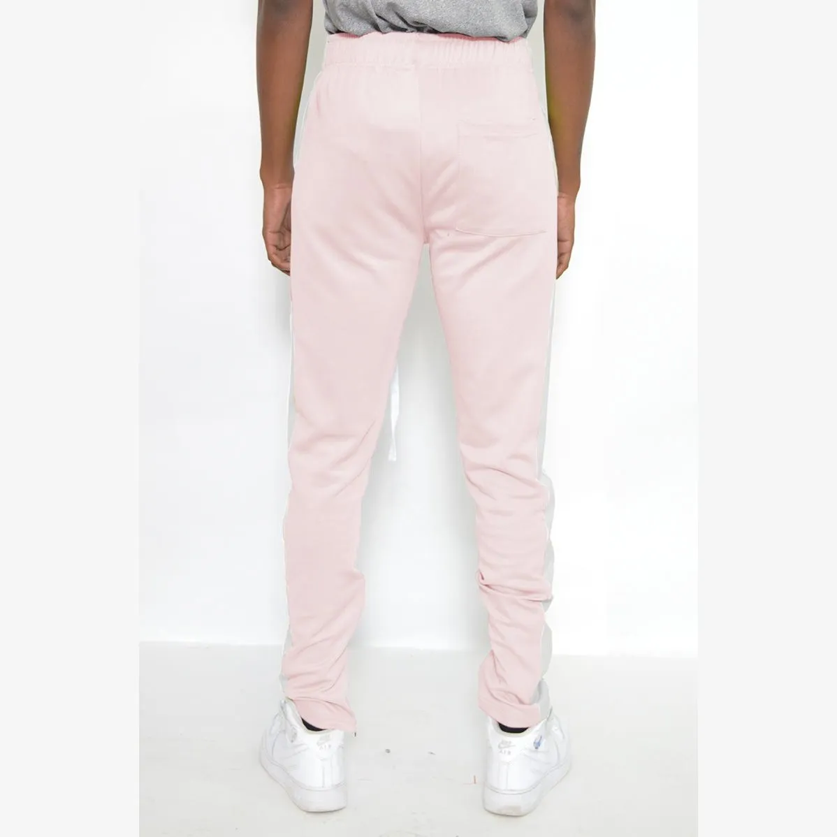 Pink & White Slim Fit Track Pants