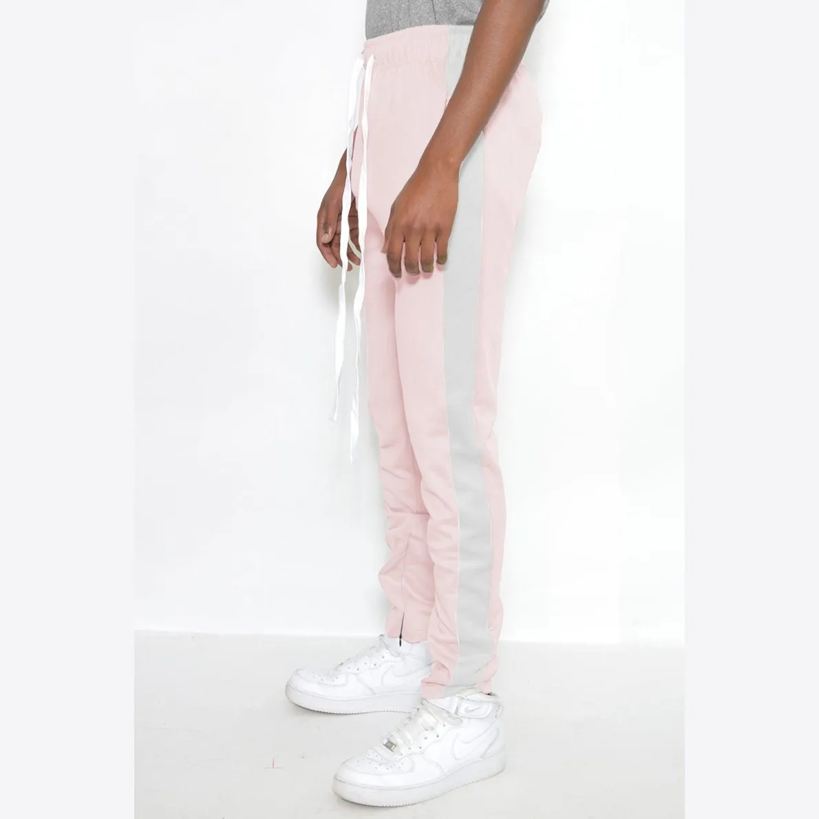 Pink & White Slim Fit Track Pants