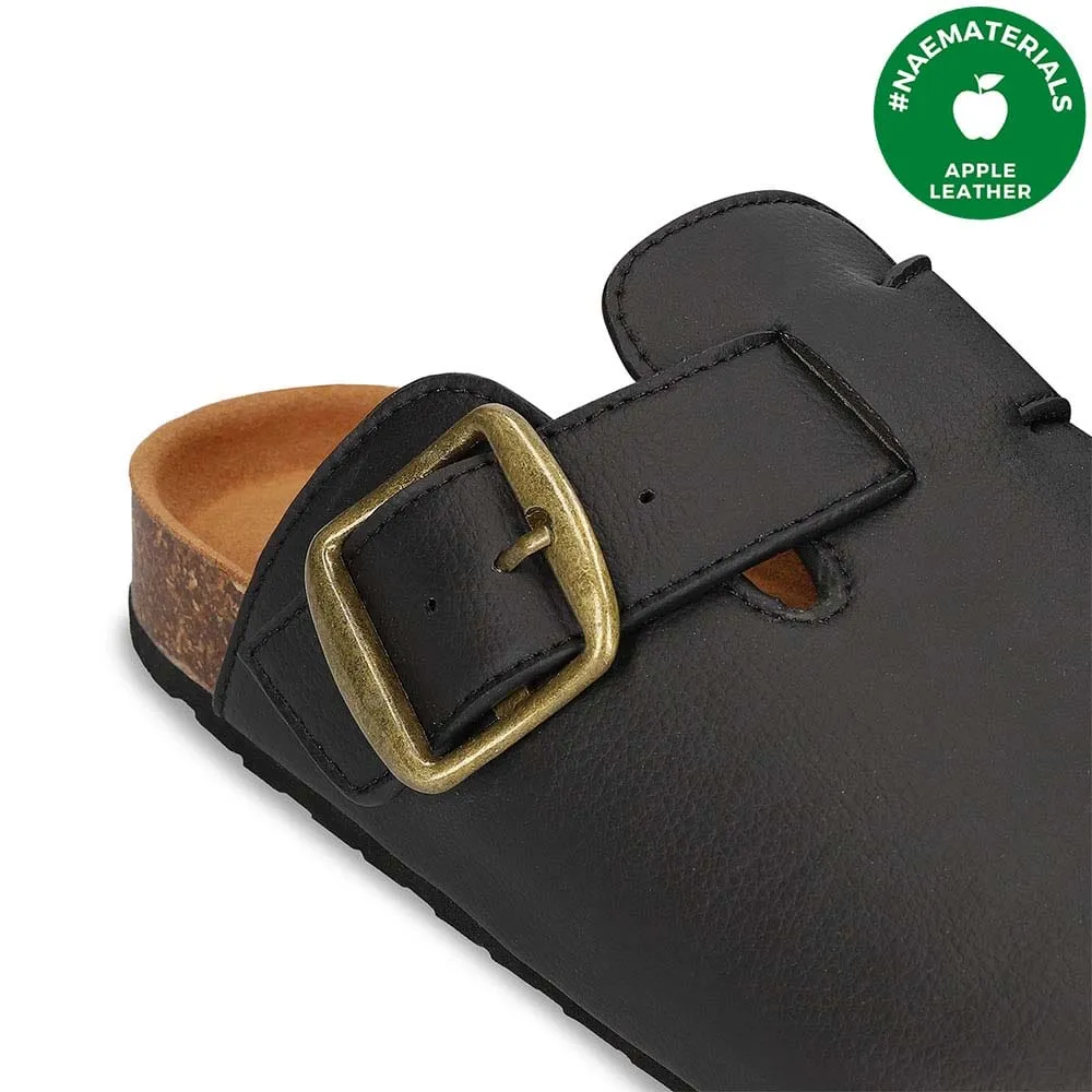 Poda Unisex Vegan Apple Leather Mule Sandals | Black