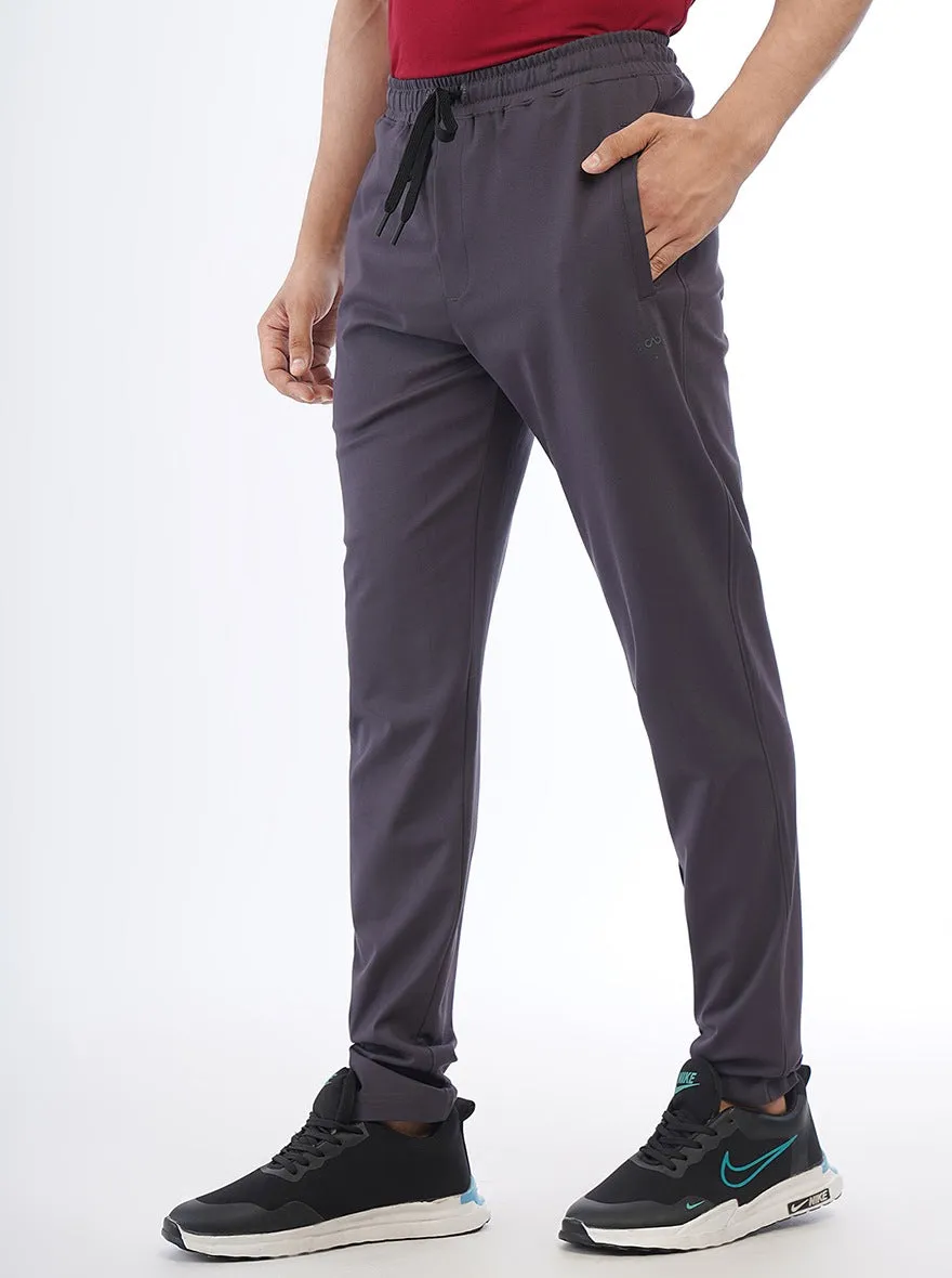 Purple Solid Slim Fit Track Pant | JadeBlue