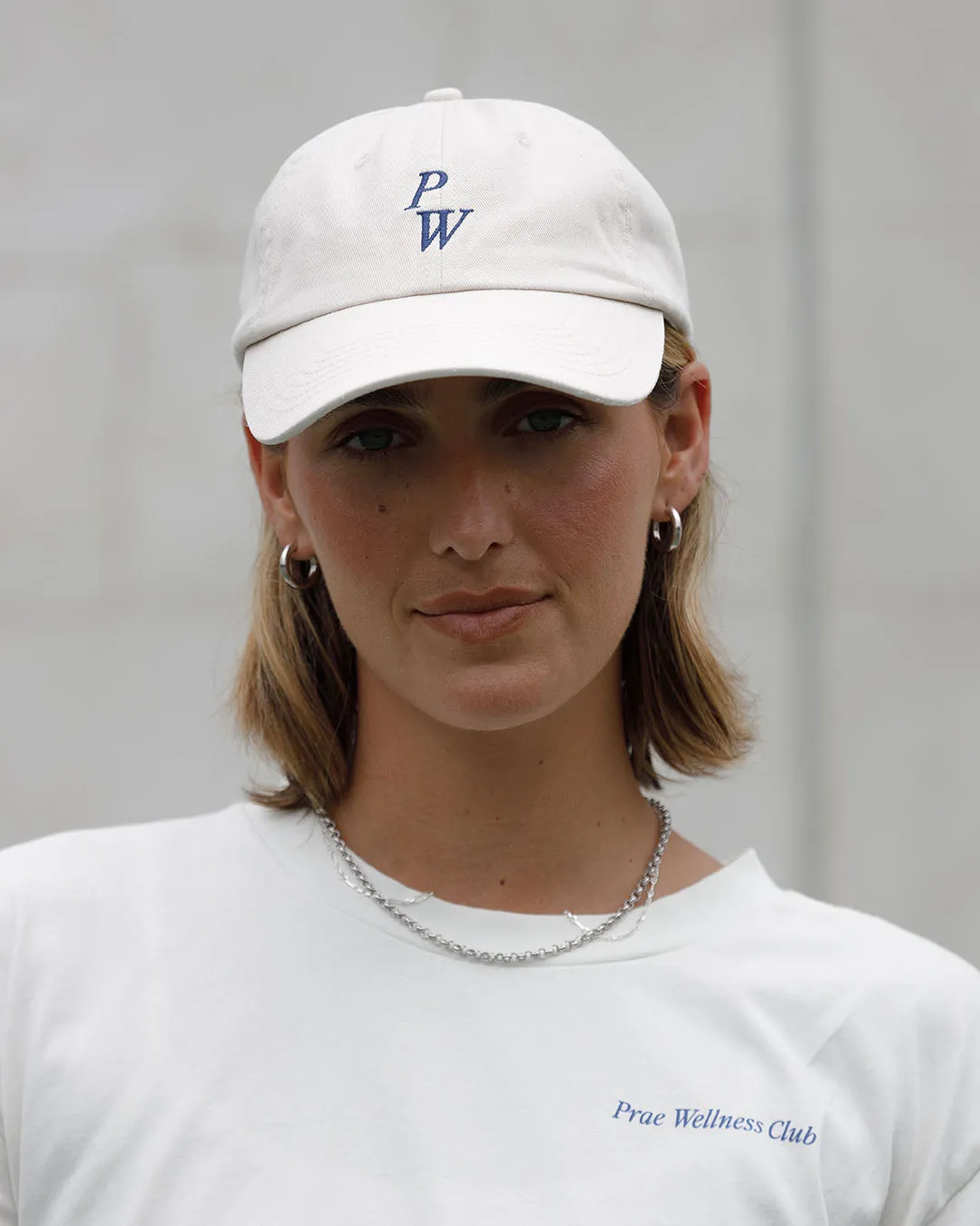 PW Cap – Cream / Royal Blue