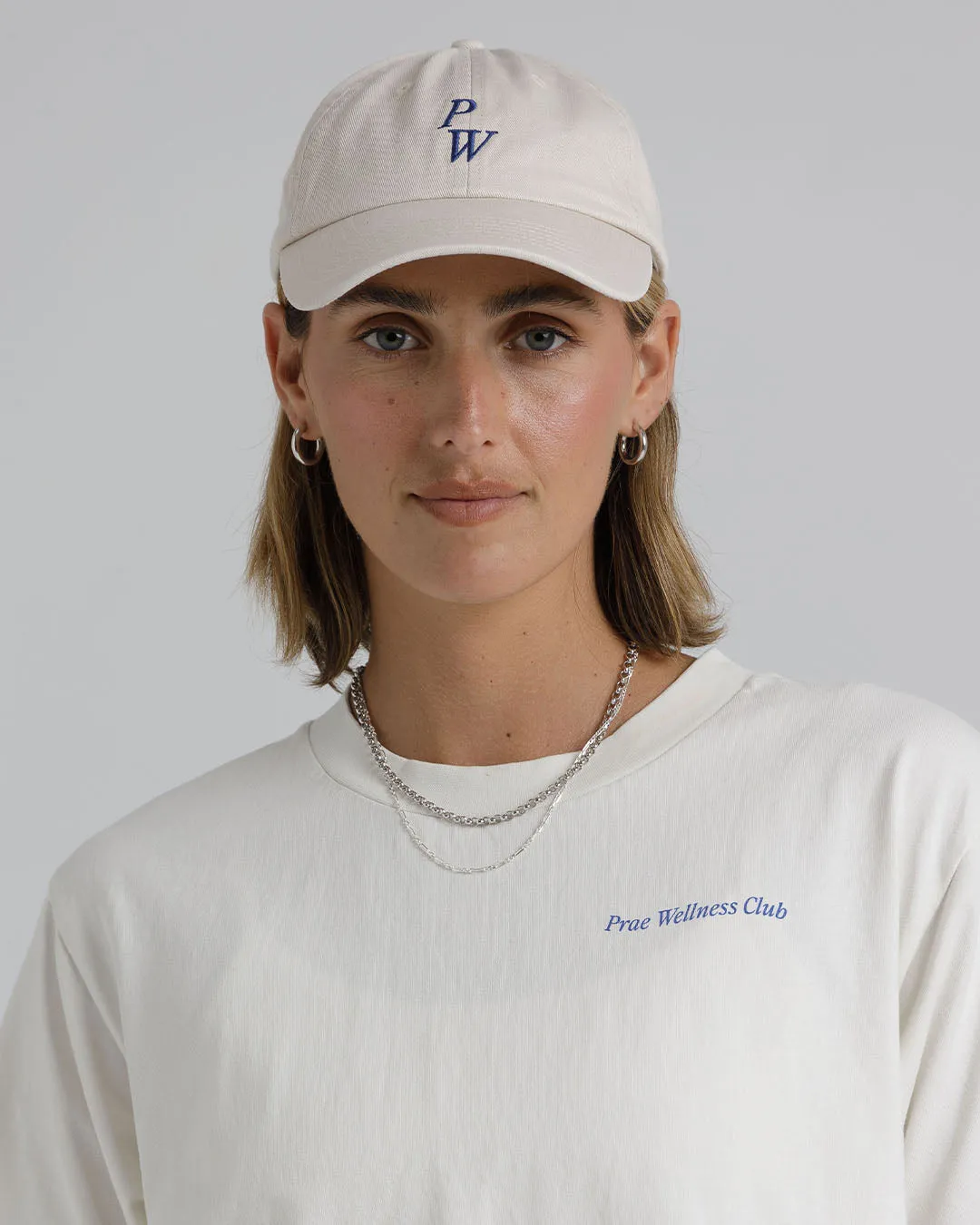 PW Cap – Cream / Royal Blue