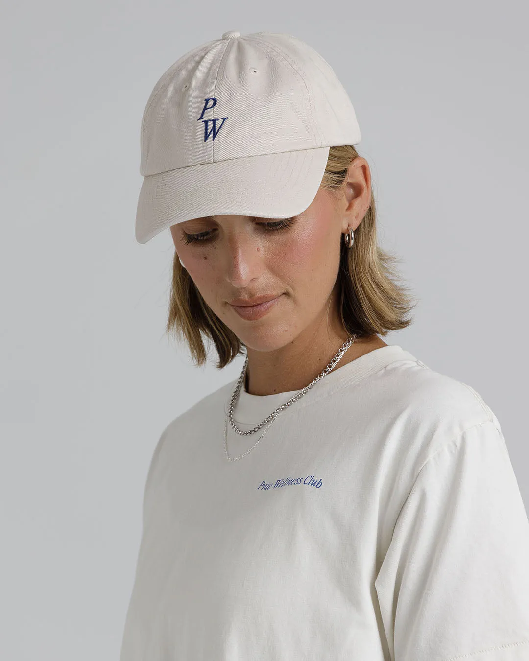 PW Cap – Cream / Royal Blue