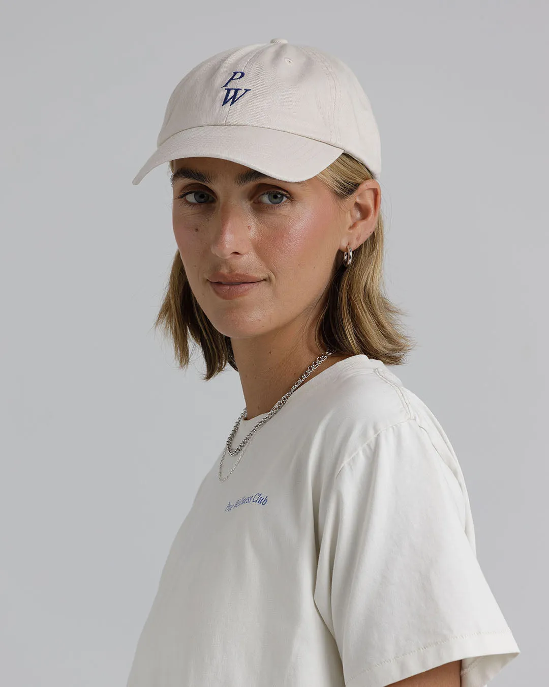 PW Cap – Cream / Royal Blue