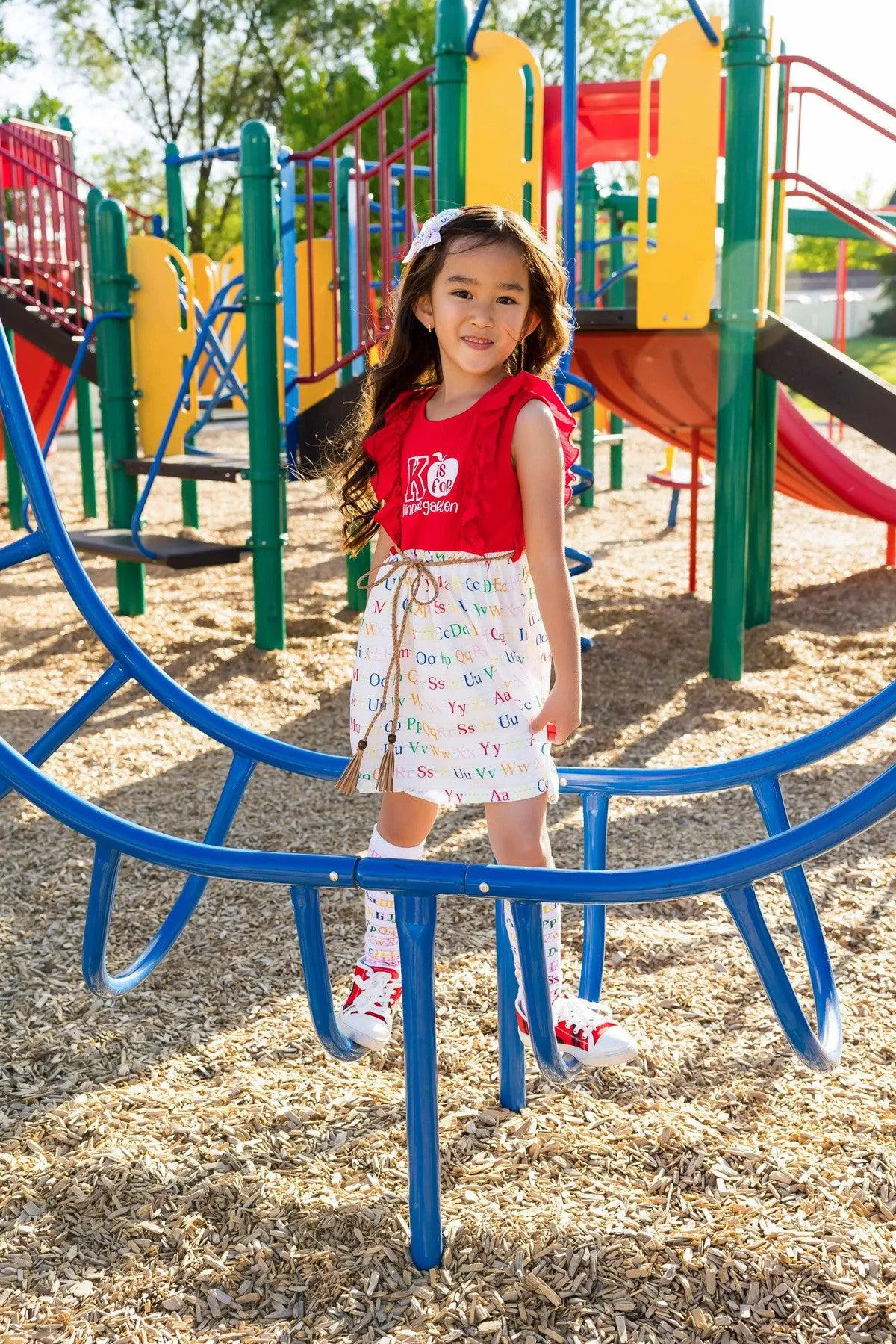 "Preschool - 4th Grade" Rainbow Alphabet Dress