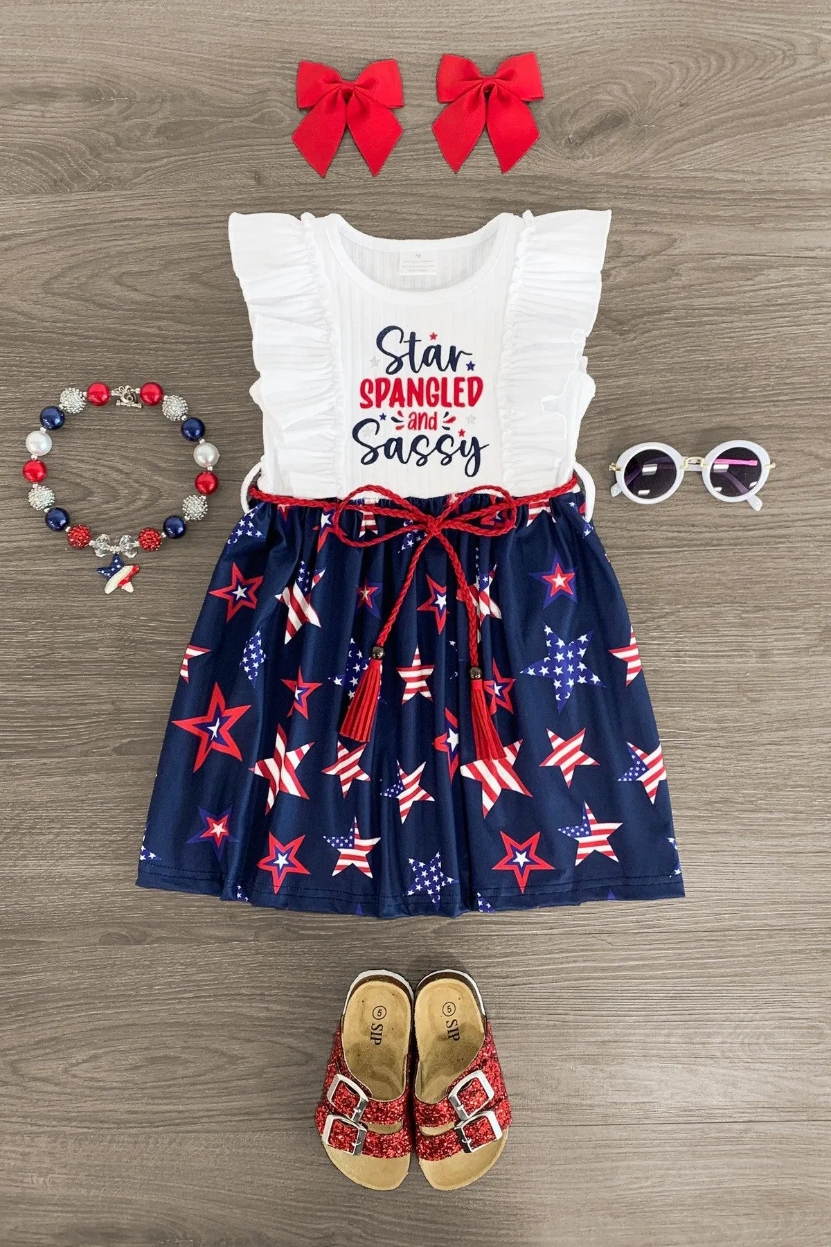 "Star Spangled and Sassy" Blue Star Dress