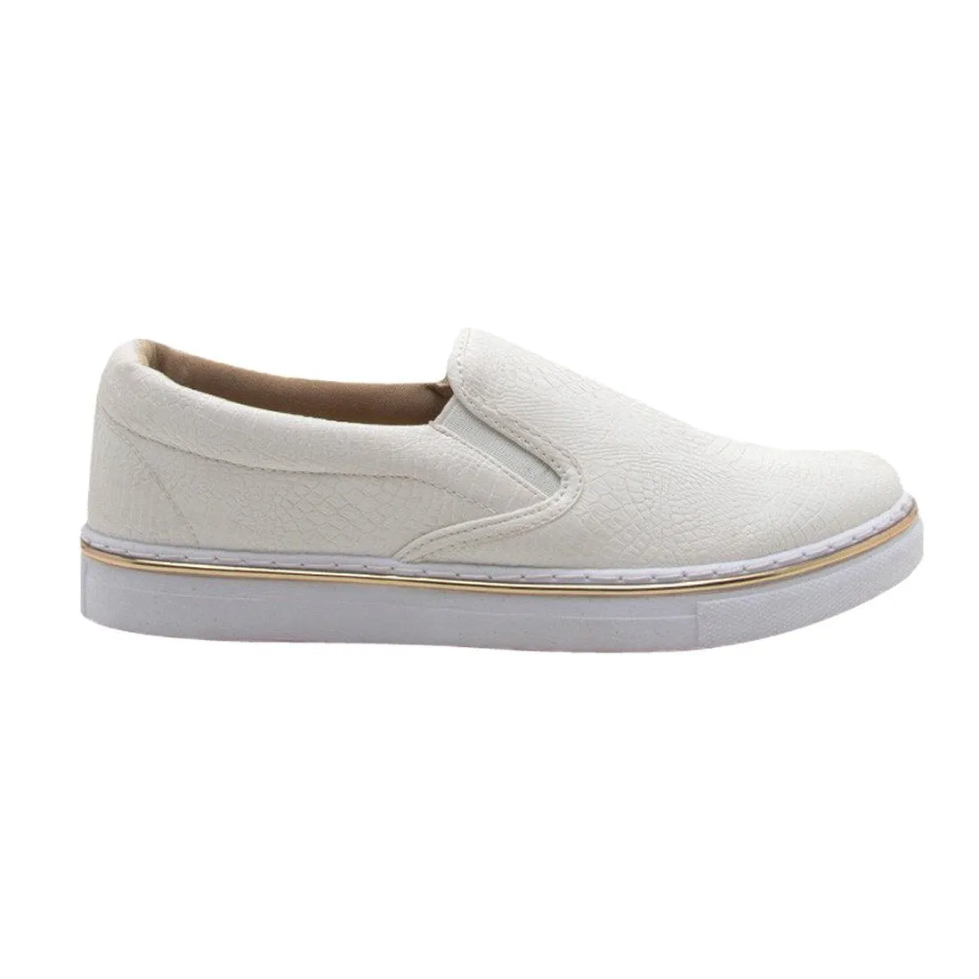 QUPID FI82 Women's Embossed Sporty Slip On Sneakers