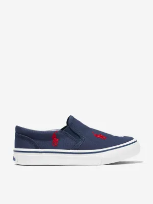 Ralph Lauren Boys Canvas Logo Slip On Trainers