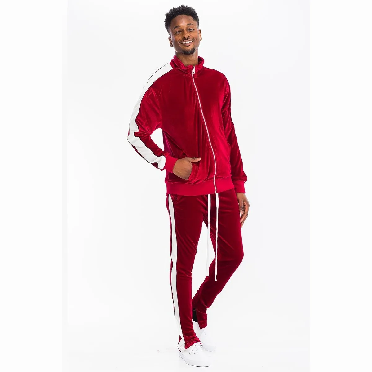 Red Velour Track Set