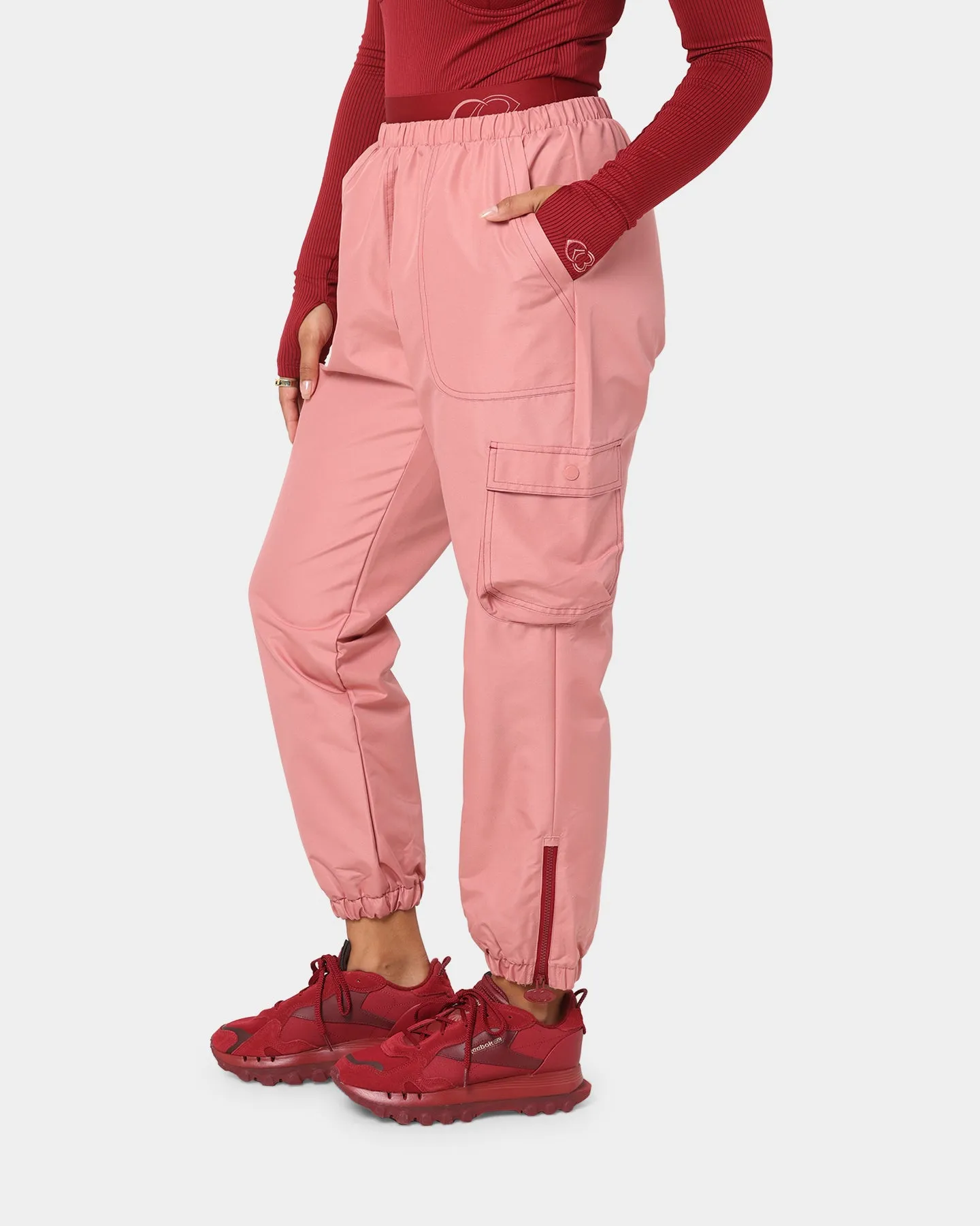 Reebok Women's Cardi B X Reebok Track Pants Sandy Rose