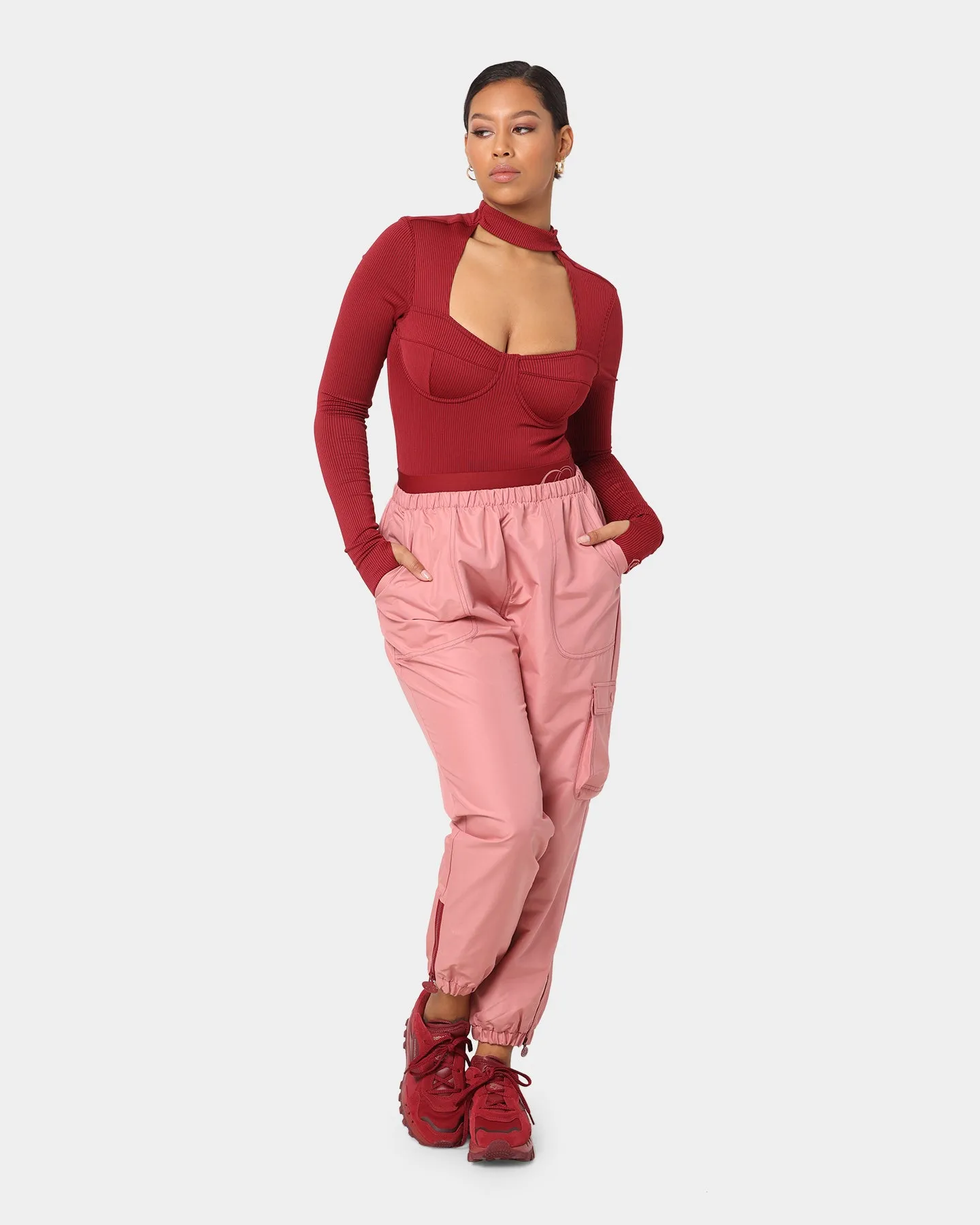 Reebok Women's Cardi B X Reebok Track Pants Sandy Rose