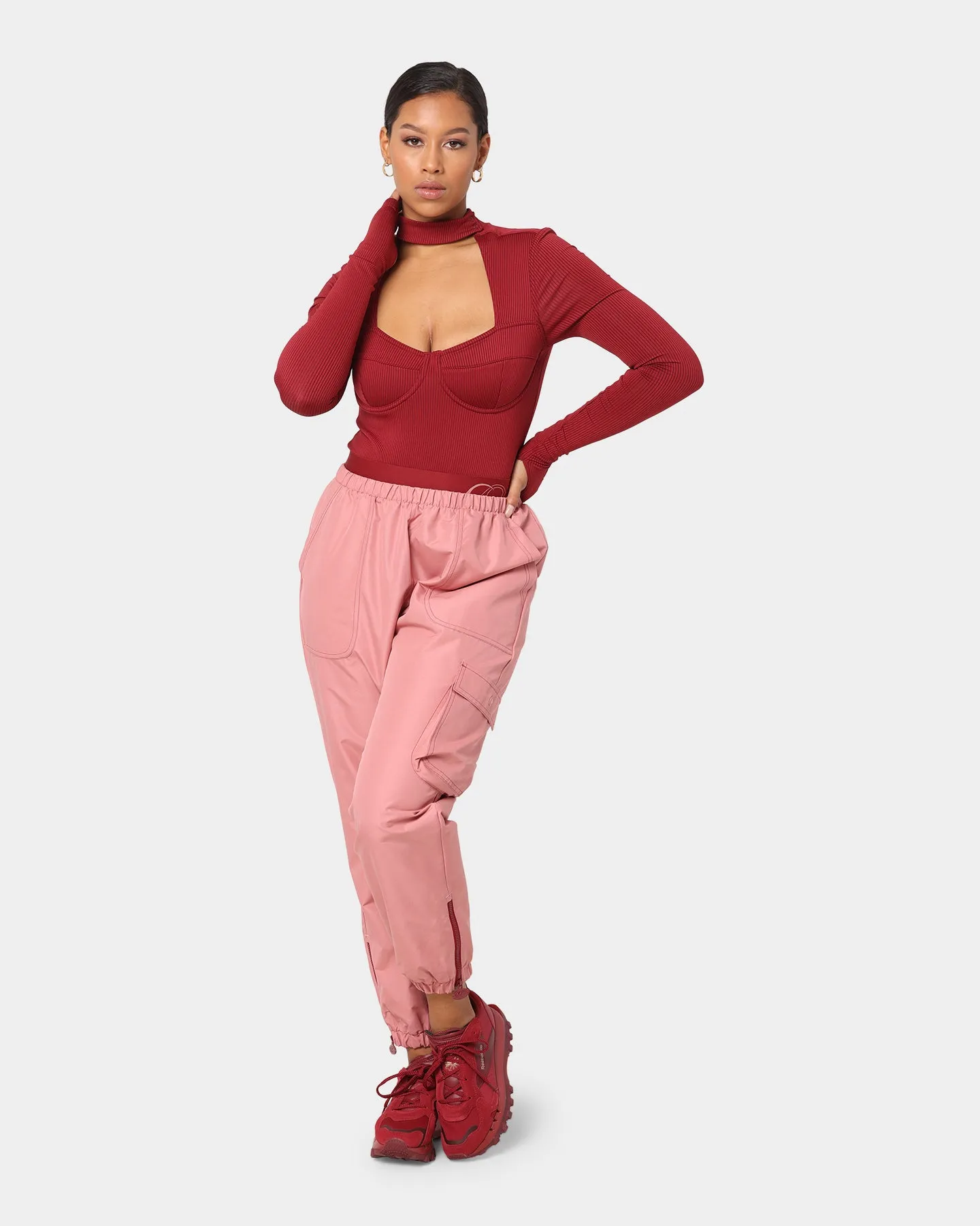 Reebok Women's Cardi B X Reebok Track Pants Sandy Rose